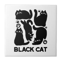 黒猫シルエット – かわいい猫デザイン
