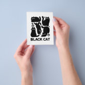 黒猫シルエット – かわいい猫デザイン チラシ (手)