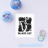 黒猫シルエット – かわいい猫デザイン チラシ (シングル)
