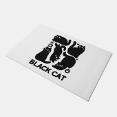 黒猫シルエット – かわいい猫デザイン ドアマット (アングル)