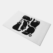 黒猫シルエット – かわいい猫デザイン ドアマット (アングル)