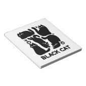 黒猫シルエット – かわいい猫デザイン ノートパッド (アングル)