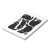 黒猫シルエット – かわいい猫デザイン ノートパッド (回転)