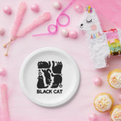 黒猫シルエット – かわいい猫デザイン ペーパープレート (パーティー)