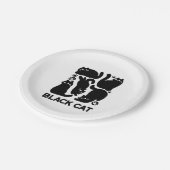 黒猫シルエット – かわいい猫デザイン ペーパープレート (アングル)