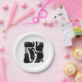 黒猫シルエット – かわいい猫デザイン ペーパープレート (パーティー)