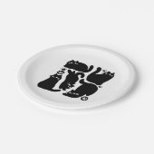 黒猫シルエット – かわいい猫デザイン ペーパープレート (アングル)