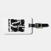 黒猫シルエット – かわいい猫デザイン ラゲッジタグ (正面横)