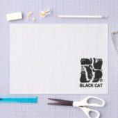 黒猫シルエット – かわいい猫デザイン 薄葉紙 (クラフト)
