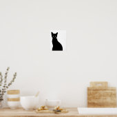黒猫シルエット ウォールアート ポスター (キッチン)