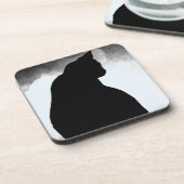 黒猫シルエット コースター (左側)