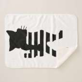 黒猫シルエット シェルパブランケット (正面(横))