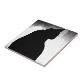 黒猫シルエット タイル (側面)