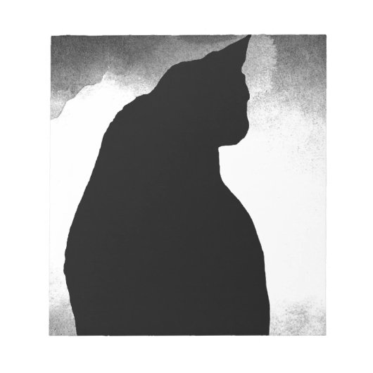 黒猫シルエット ノートパッド (正面)