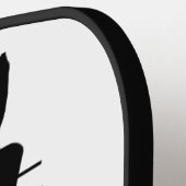 黒猫シルエット ピックルボールラケット (左詳細)