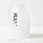 黒猫シルエット フロストグラスビールジョッキ (正面左)