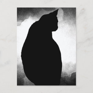 黒猫シルエット ポストカード