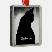 黒猫シルエット メタルオーナメント (右)