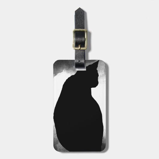 黒猫シルエット ラゲッジタグ (正面縦)