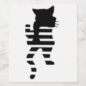 黒猫シルエット ワインラベル (シングルラベル)