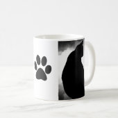 黒猫シルエット(前足) コーヒーマグカップ (正面右)