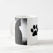 黒猫シルエット(前足) コーヒーマグカップ (正面左)