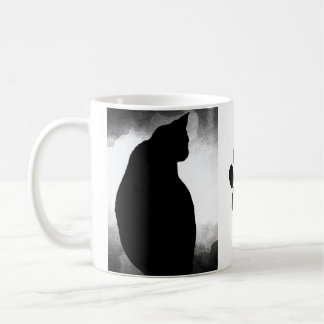 黒猫シルエット(前足) コーヒーマグカップ