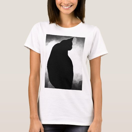 黒猫シルエットTシャツ Tシャツ (正面)