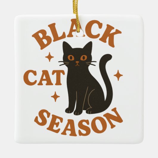 黒猫シーズン セラミックオーナメント (正面)