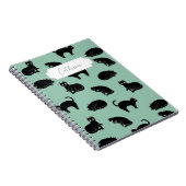 黒猫シームレスパターン ノートブック (右側)