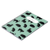 黒猫シームレスパターン ノートブック (左側)