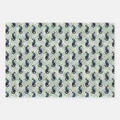 黒猫シームレス ラッピングペーパーシート (正面)