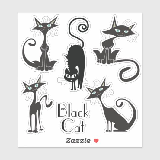 黒猫シール シール (シート)