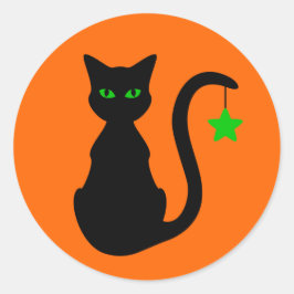 黒猫シール ラウンドシール