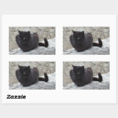 黒猫シール 長方形シール (シート)
