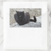 黒猫シール 長方形シール (バッグ)