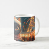 黒猫ジェットコースター クリスマス コーヒーマグカップ (正面右)