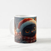 黒猫ジェットコースター クリスマス コーヒーマグカップ (正面左)