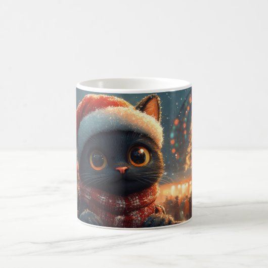 黒猫ジェットコースター クリスマス コーヒーマグカップ (中央)