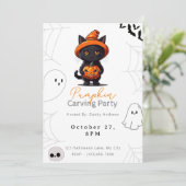 黒猫ジャックオランタンパンプキンカービングパーティー 招待状 (スタンド正面)
