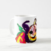 黒猫ジャックオランタン可愛い コーヒーマグカップ (正面左)