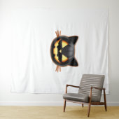 黒猫ジャックオランタン絵文字クラシックTシャツ タペストリー (インサイチュ(横))