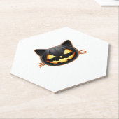 黒猫ジャックオランタン絵文字クラシックTシャツ ペーパーコースター (アングル)