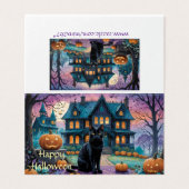 黒猫ジャック・オ・ランタン不気味・ハウス・ハロウィン (外部フラット)