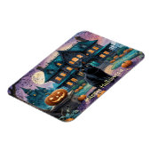 黒猫ジャック・オ・ランタン不気味・ハウス・ハロウィン マグネット (左側)