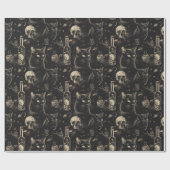 黒猫スカルとポイズンハロウィーン ラッピングペーパー (フラット)