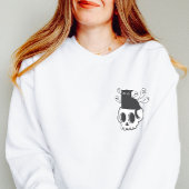 黒猫スカルシャツ可愛不気味いハロウィン スウェットシャツ