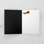 黒猫スクールハロウィン飛んでいるアートカード カード (内部)