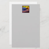 黒猫スクールハロウィン飛んでいる文房具 便箋 (正面/裏面)