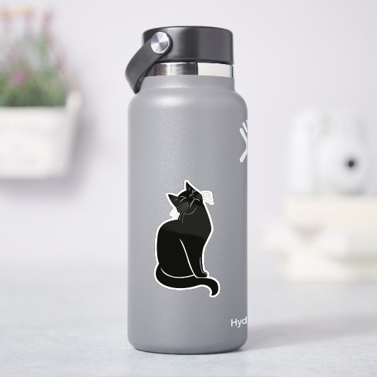 黒猫スケッチ シール (HydroFlask)